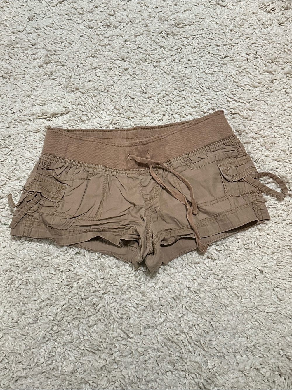 Almost Famous Tan Cargo Drawstring Shorts